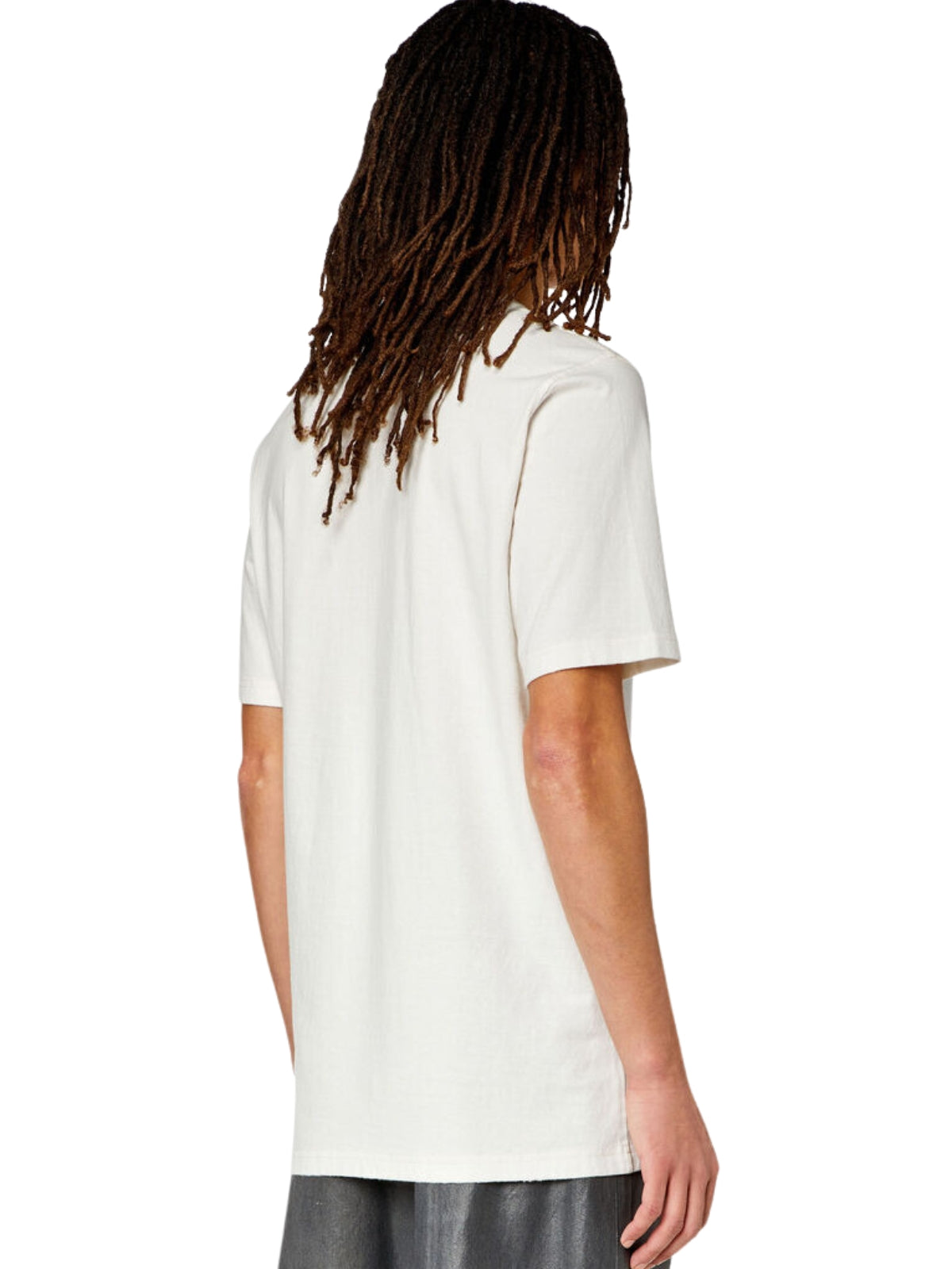 Diesel T-Shirt Knit Logo White-Blue